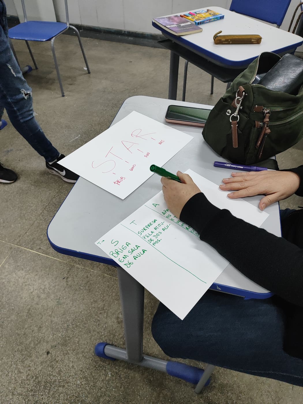 Atividade com estudantes em sala