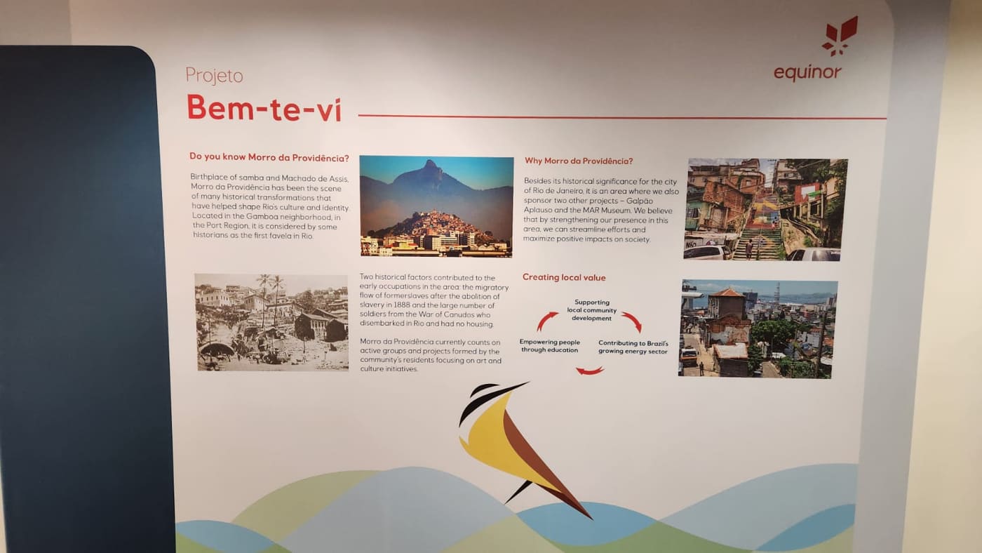 Painel do Projeto Bem-Te-Vi sobre o Morro da Providência